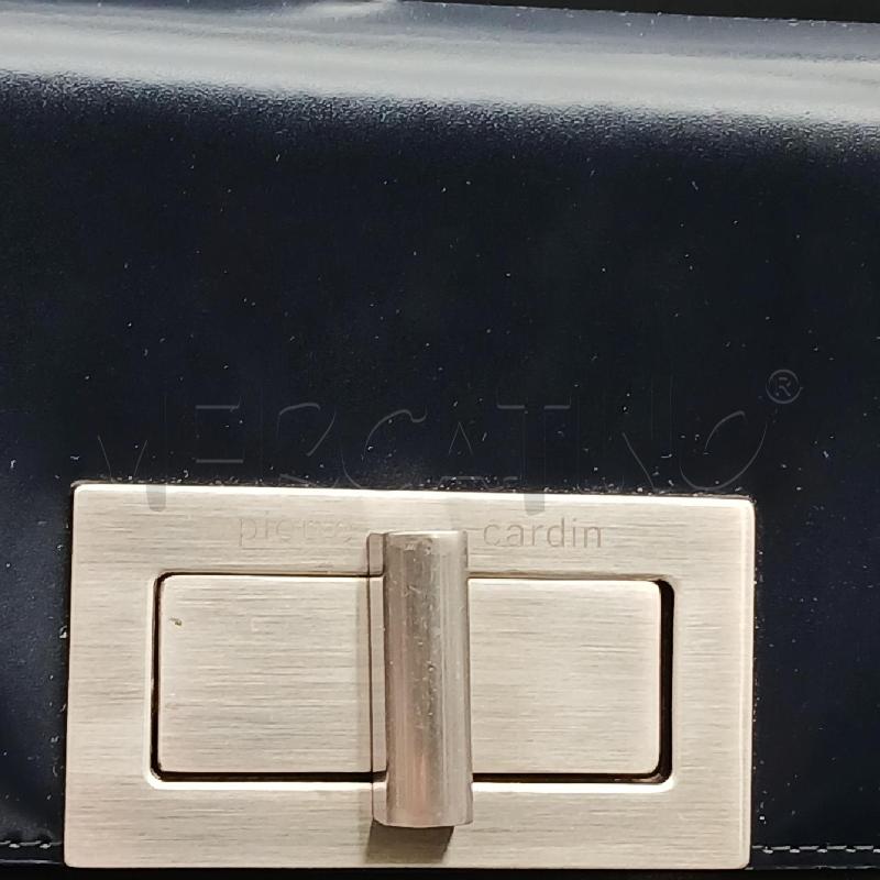 BORSA A SPALLA MANICI DOPPI PIERRE CARDIN BLU  | Mercatino dell'Usato Roma garbatella 2