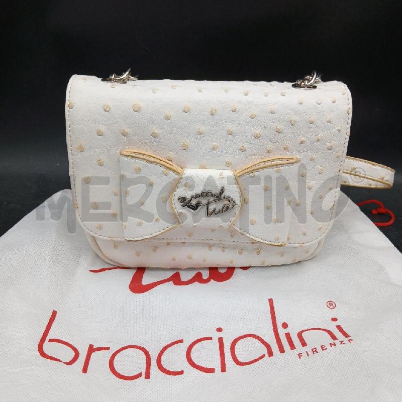 BORSA BRACCIALINI BIANCO STRUZZO | Mercatino dell'Usato Roma garbatella 1