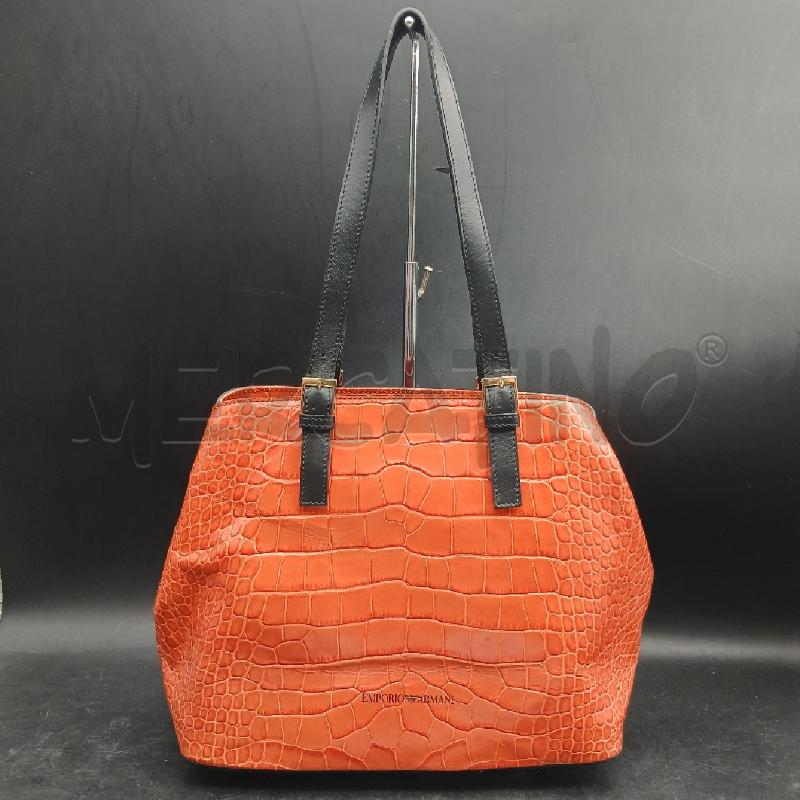 BORSA DONNA EMPOIRO ARMANI ARANCIO MANICI DOPPI NERO  | Mercatino dell'Usato Roma garbatella 1