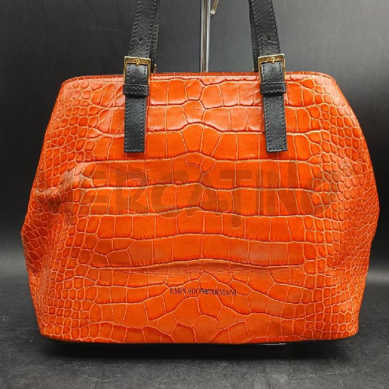 BORSA DONNA EMPOIRO ARMANI ARANCIO MANICI DOPPI NERO  | Mercatino dell'Usato Roma garbatella 2