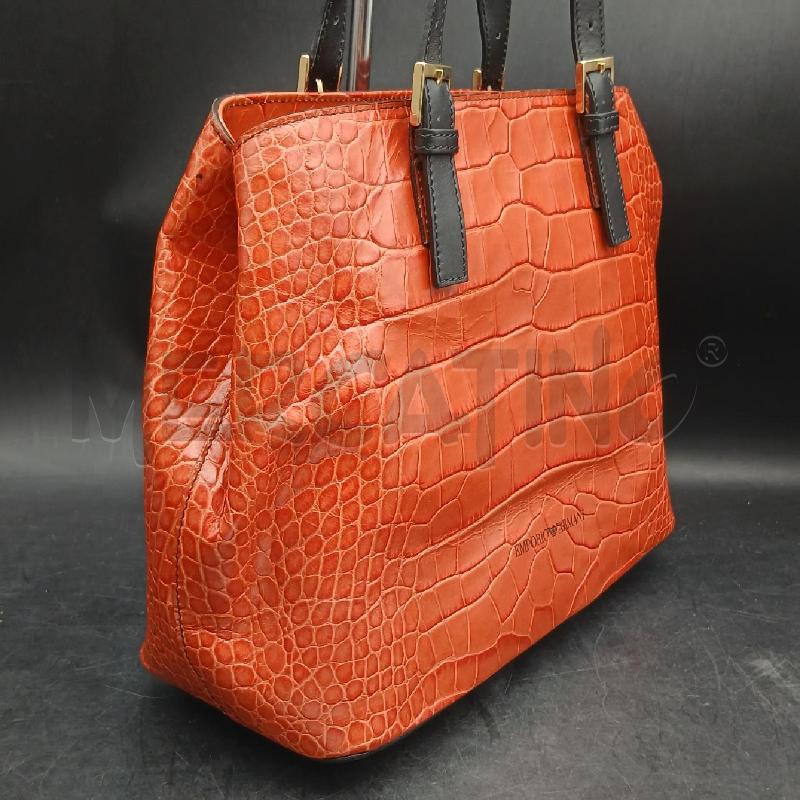 BORSA DONNA EMPOIRO ARMANI ARANCIO MANICI DOPPI NERO  | Mercatino dell'Usato Roma garbatella 3
