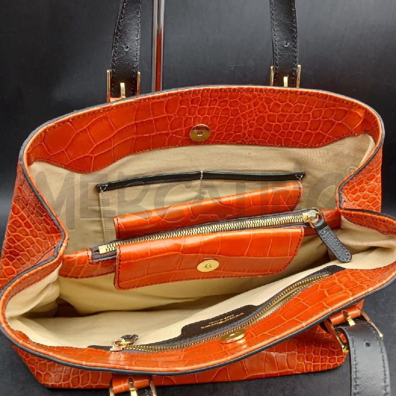 BORSA DONNA EMPOIRO ARMANI ARANCIO MANICI DOPPI NERO  | Mercatino dell'Usato Roma garbatella 4