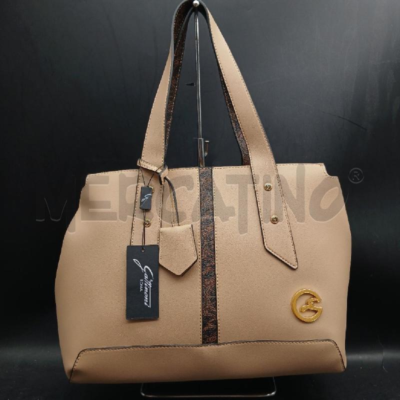 BORSA DONNA GATTINONI BEIGE MARRONE  | Mercatino dell'Usato Roma garbatella 1