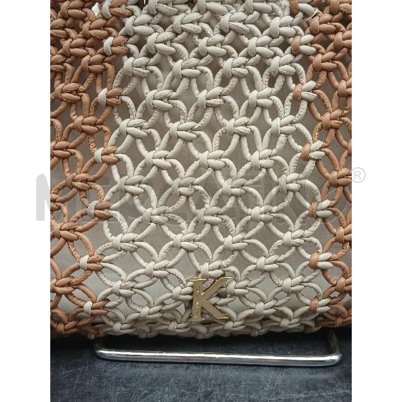 BORSA DONNA KONTESSA GRIGIO MARRONE INTRECCIO | Mercatino dell'Usato Roma garbatella 2