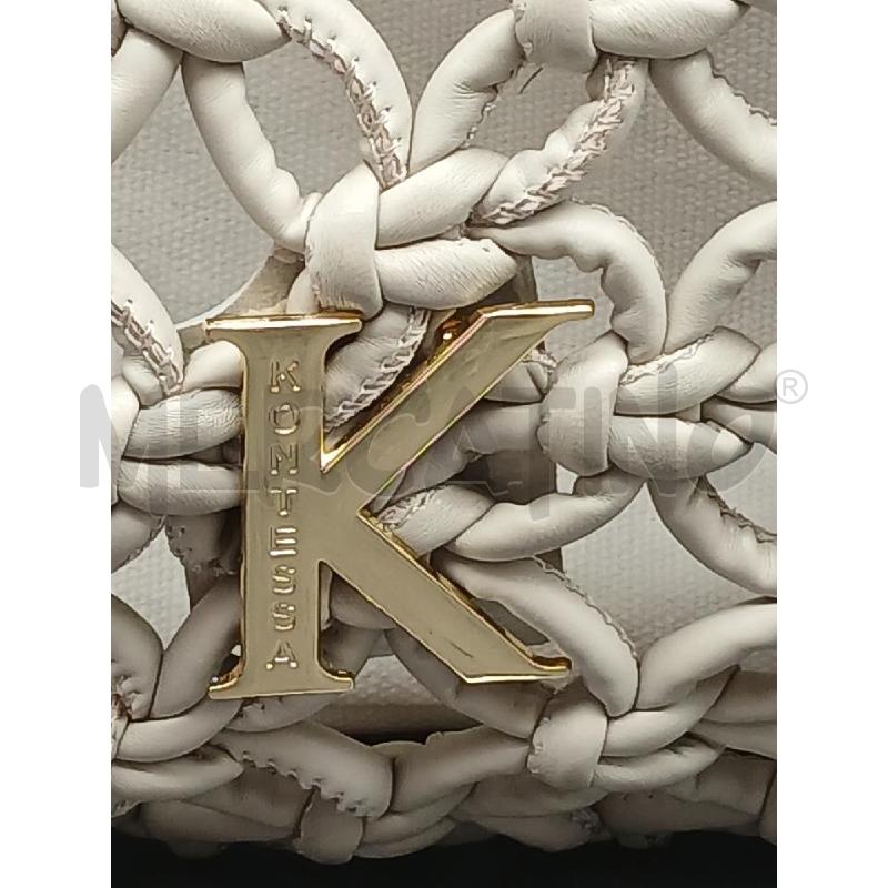 BORSA DONNA KONTESSA GRIGIO MARRONE INTRECCIO | Mercatino dell'Usato Roma garbatella 3