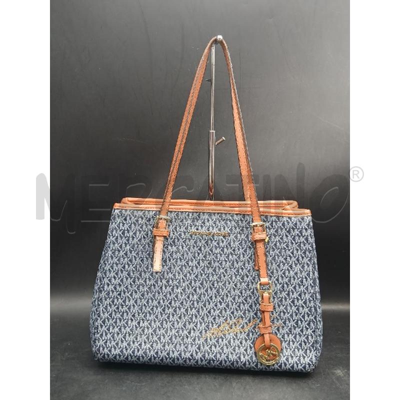 BORSA DONNA MICHAEL KORSD BLU E MARRONE  | Mercatino dell'Usato Roma garbatella 1