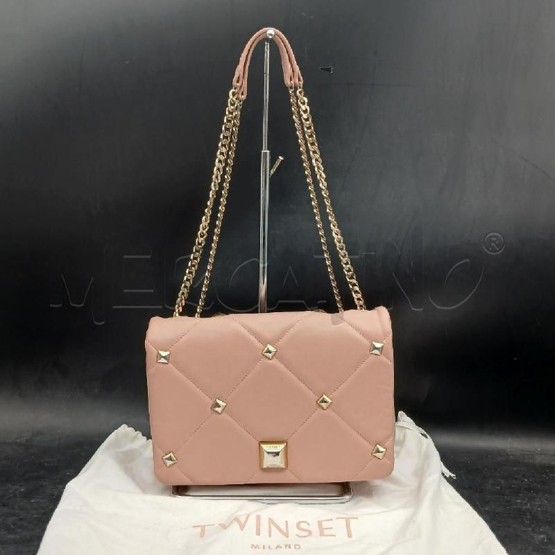 BORSA D TWINSET ROSA TRAPUNTATO  | Mercatino dell'Usato Roma garbatella 1