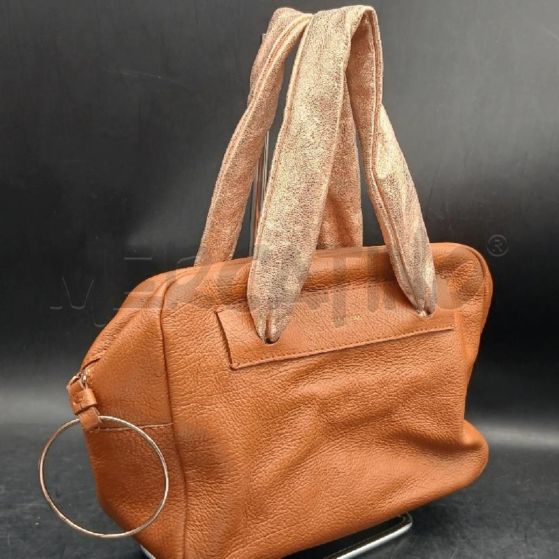 BORSA LIA NUMA MARRONE MANICI ARGENTO | Mercatino dell'Usato Roma garbatella 2