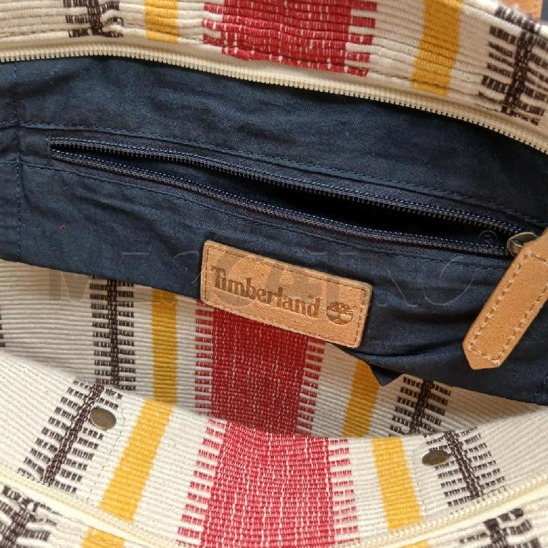 BORSA TESSUTO TIMBERLAND BEIGE RIGHE ROSSO GIALLO  | Mercatino dell'Usato Roma garbatella 5