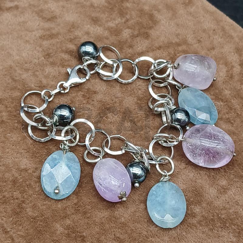BRACCIALE ARD PIETRE LILLA E VIOLA | Mercatino dell'Usato Roma garbatella 1
