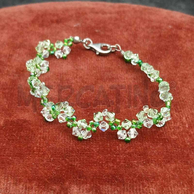 BRACCIALE ARG DET PIETRA VERDE E BIANCA  | Mercatino dell'Usato Roma garbatella 1