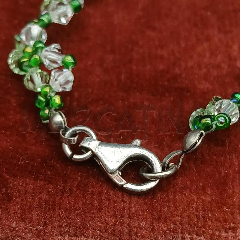 BRACCIALE ARG DET PIETRA VERDE E BIANCA  | Mercatino dell'Usato Roma garbatella 3