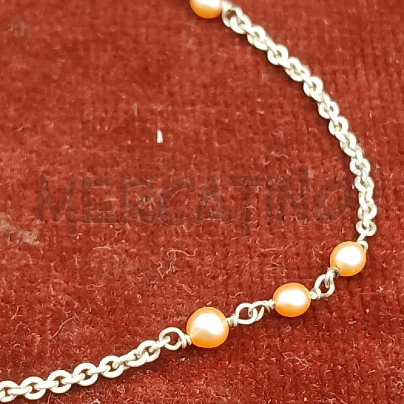 BRACCIALE ARG PALLINE ROSA ANCORA | Mercatino dell'Usato Roma garbatella 2