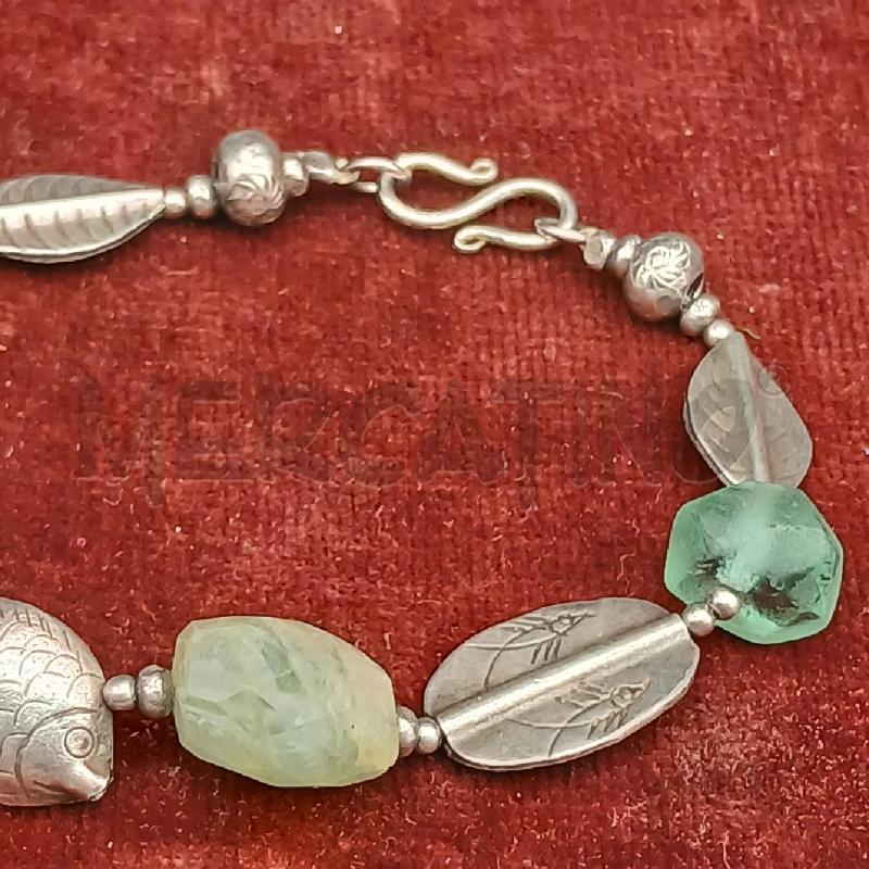 BRACCIALE ARG PESCE PIETRE CELESTE  | Mercatino dell'Usato Roma garbatella 2