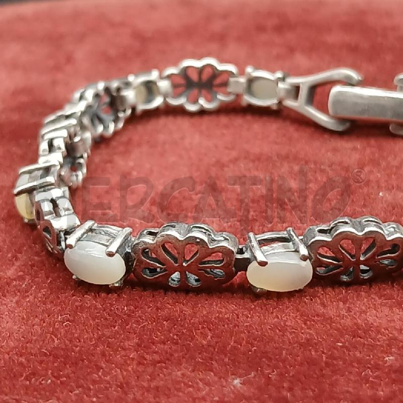 BRACCIALE ARG PIETRE BIANCHE  | Mercatino dell'Usato Roma garbatella 2