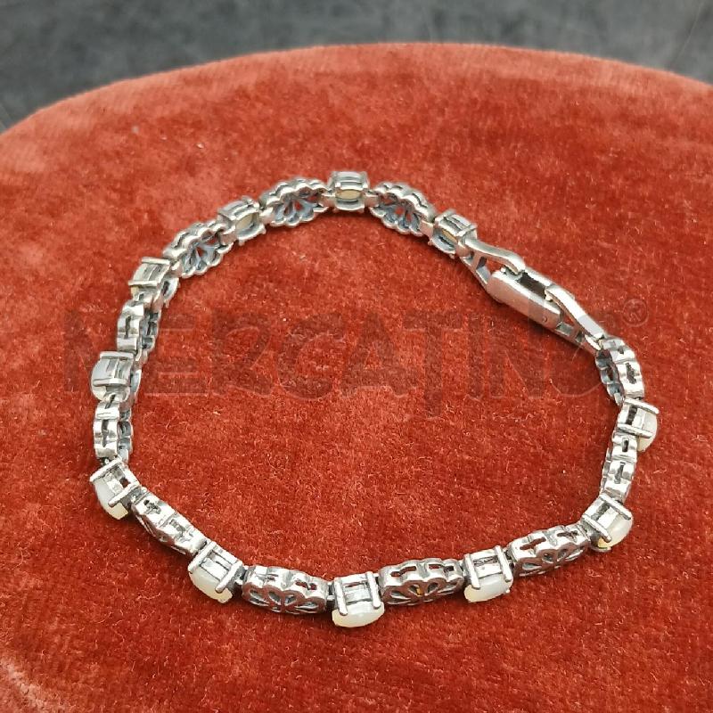 BRACCIALE ARG PIETRE BIANCHE  | Mercatino dell'Usato Roma garbatella 3