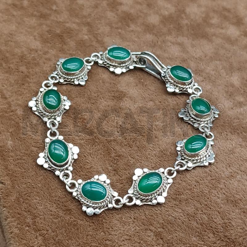 BRACCIALE ARG PIETRE VERDE | Mercatino dell'Usato Roma garbatella 1
