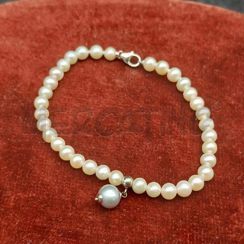 BRACCIALE BIANCO PERLA GRI | Mercatino dell'Usato Roma garbatella 1
