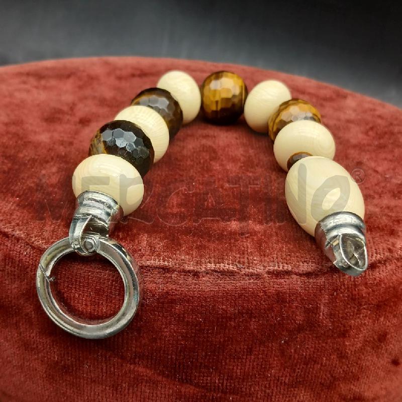 BRACCIALE DET PIETRA MARRONE E BEIGE  | Mercatino dell'Usato Roma garbatella 3