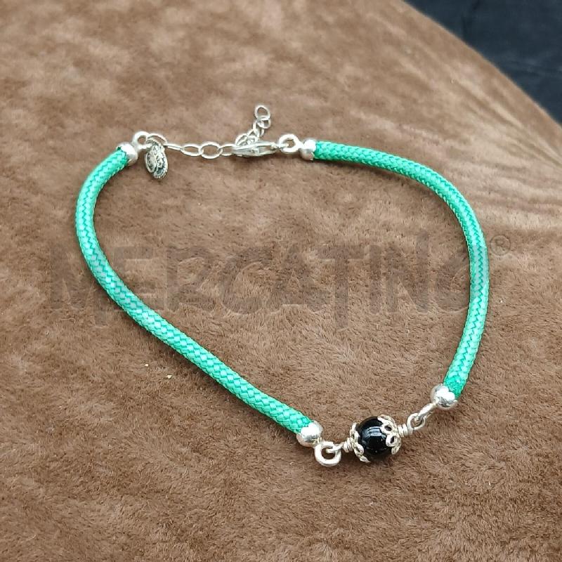 BRACCIALE FILO BLU SFERA NERO  | Mercatino dell'Usato Roma garbatella 1