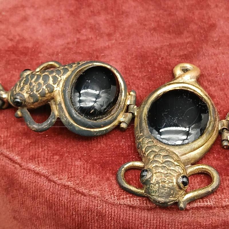 BRACCIALE FIRENZE SERPENTE PIETRE NERE  | Mercatino dell'Usato Roma garbatella 2