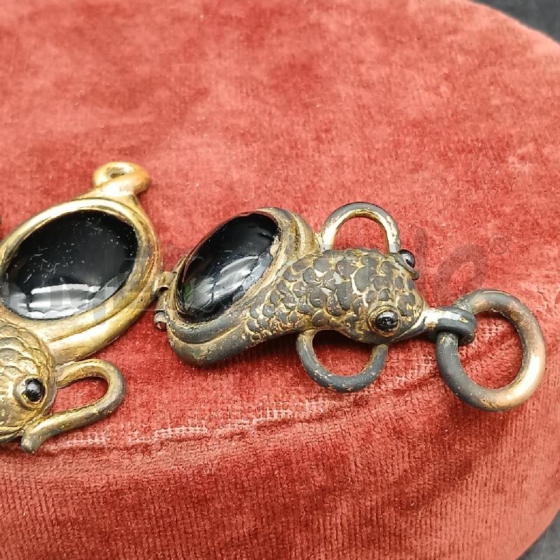 BRACCIALE FIRENZE SERPENTE PIETRE NERE  | Mercatino dell'Usato Roma garbatella 3