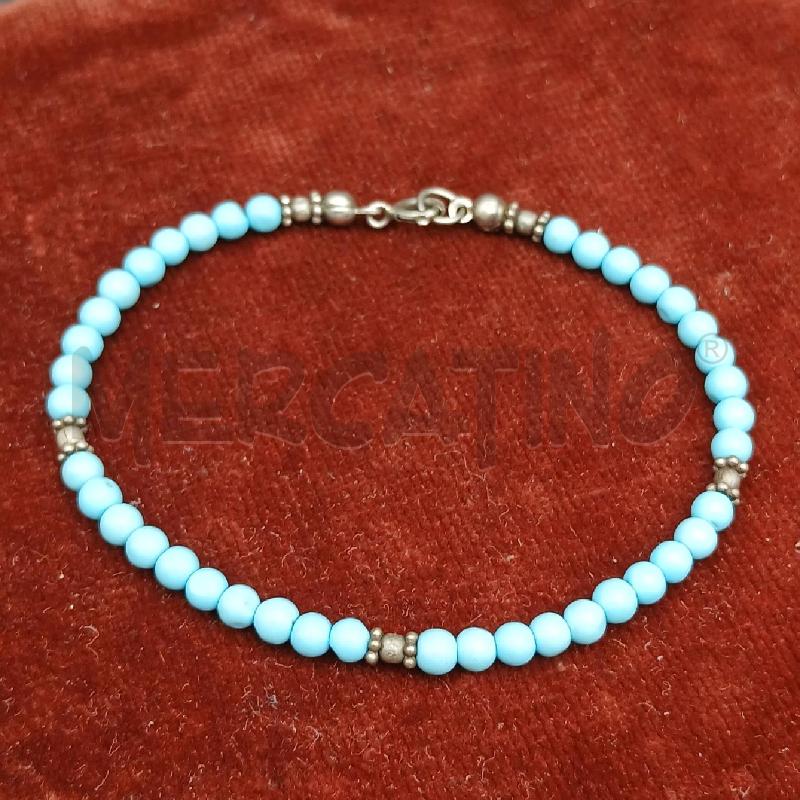 BRACCIALE PERLINE AZZURRE  | Mercatino dell'Usato Roma garbatella 1