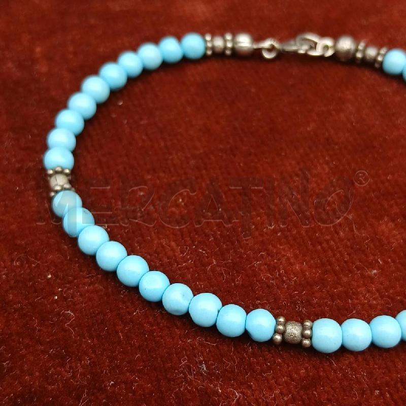 BRACCIALE PERLINE AZZURRE  | Mercatino dell'Usato Roma garbatella 2