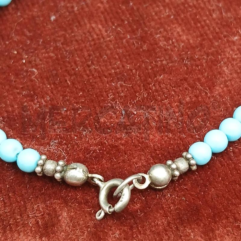 BRACCIALE PERLINE AZZURRE  | Mercatino dell'Usato Roma garbatella 3