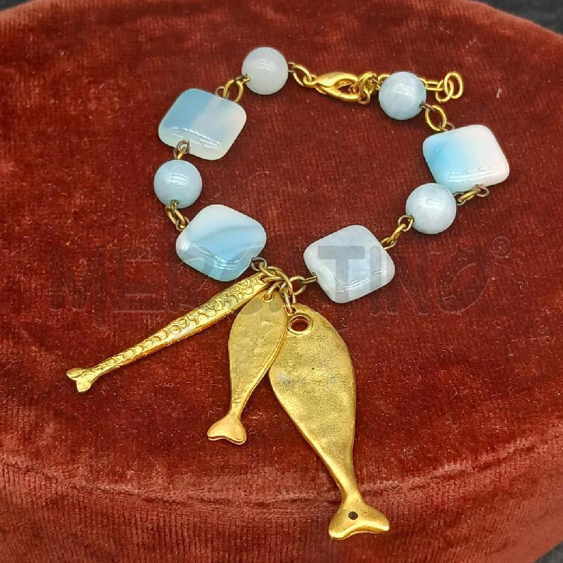 BRACCIALE PESCI PIETRE CELESTE | Mercatino dell'Usato Roma garbatella 1