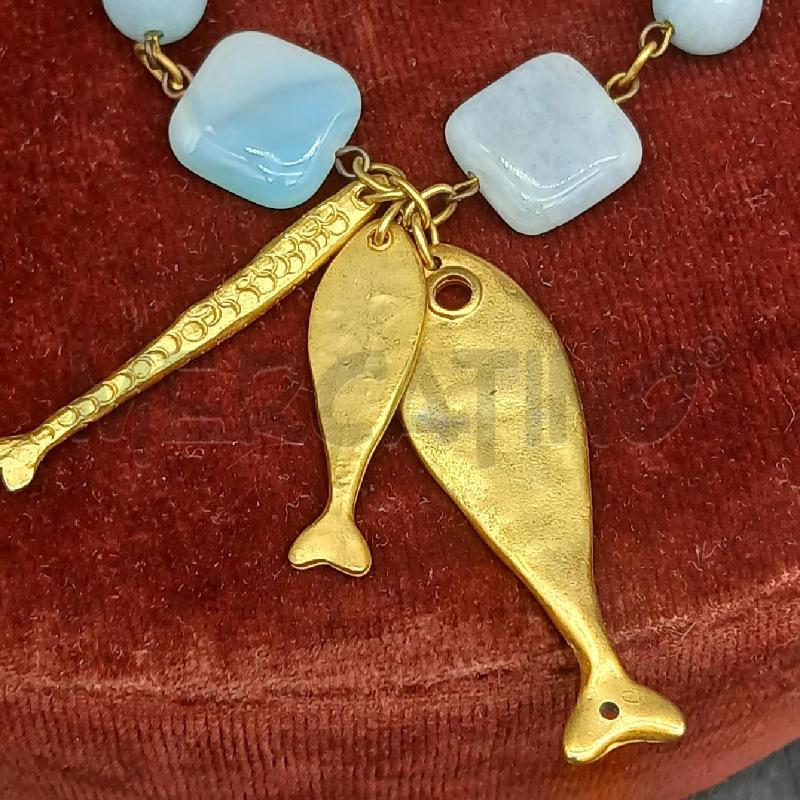 BRACCIALE PESCI PIETRE CELESTE | Mercatino dell'Usato Roma garbatella 2