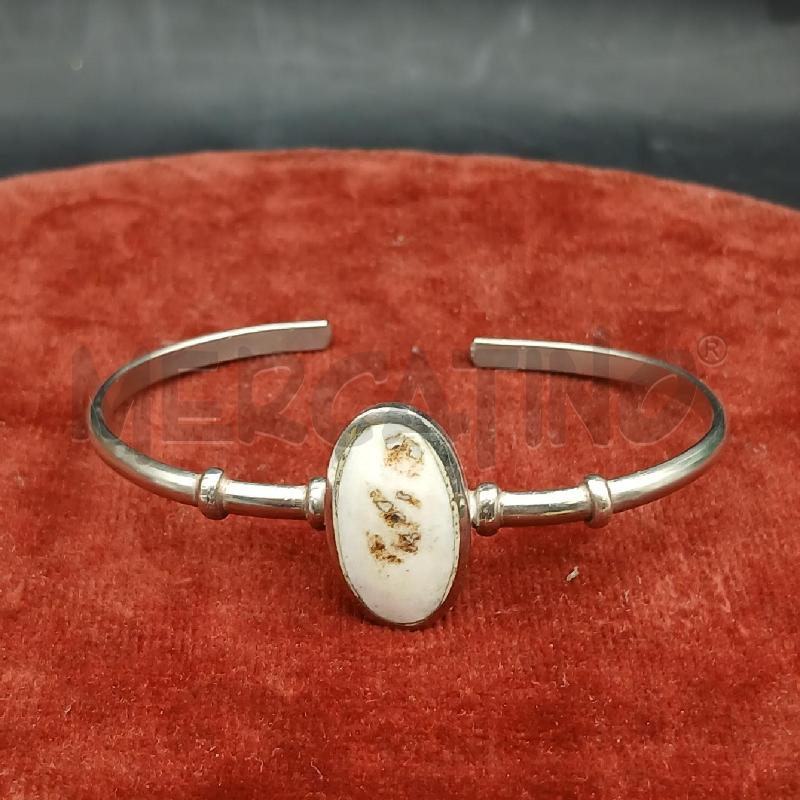 BRACCIALE RIG PIETRA OVALE BIANCO  | Mercatino dell'Usato Roma garbatella 1