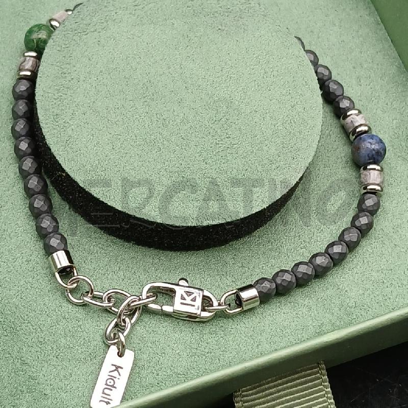 BRACCIALE UOMO KIDULT PERLINE NERE | Mercatino dell'Usato Roma garbatella 2