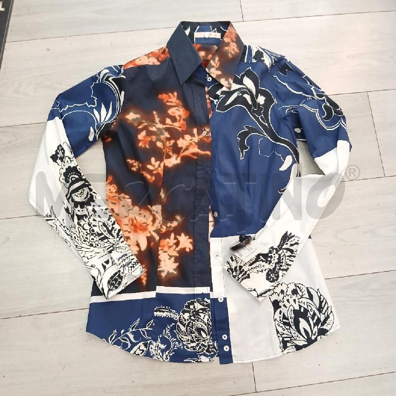CAMICIA DONNA ETRO BLU BIANCO NERO  | Mercatino dell'Usato Roma garbatella 1