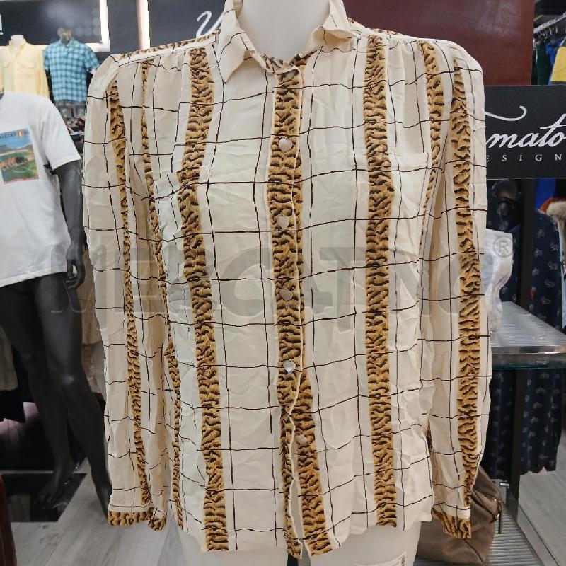 CAMICIA DONNA VALENTINO BEIGE BANDE LEOPARDATO | Mercatino dell'Usato Roma garbatella 1