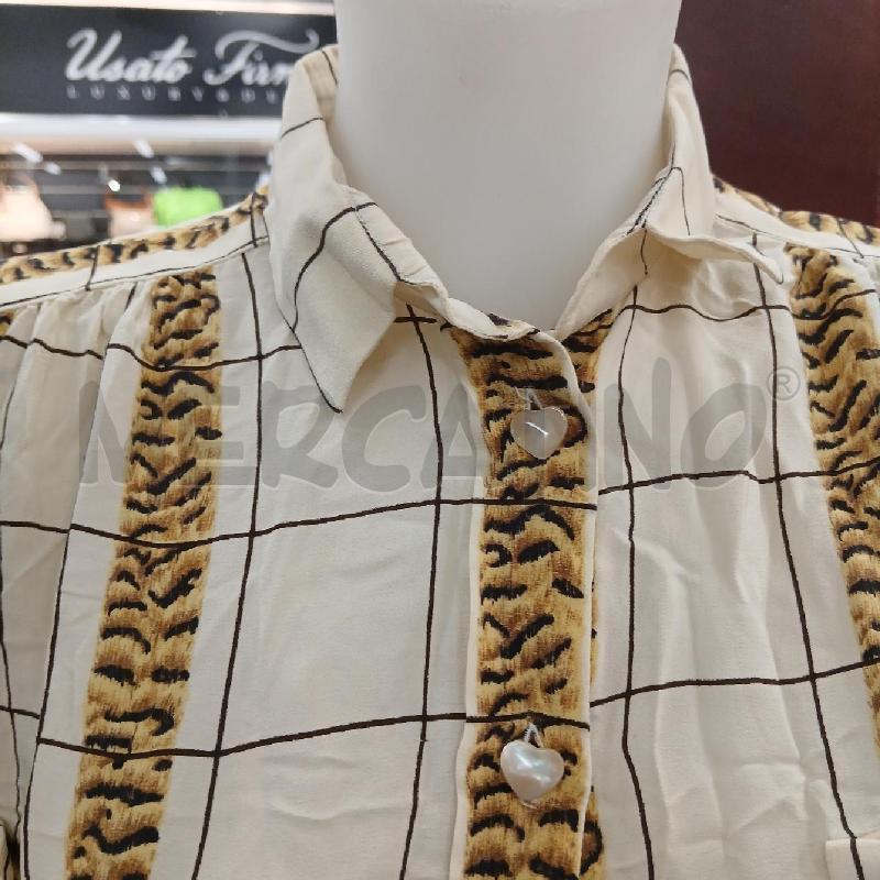 CAMICIA DONNA VALENTINO BEIGE BANDE LEOPARDATO | Mercatino dell'Usato Roma garbatella 3
