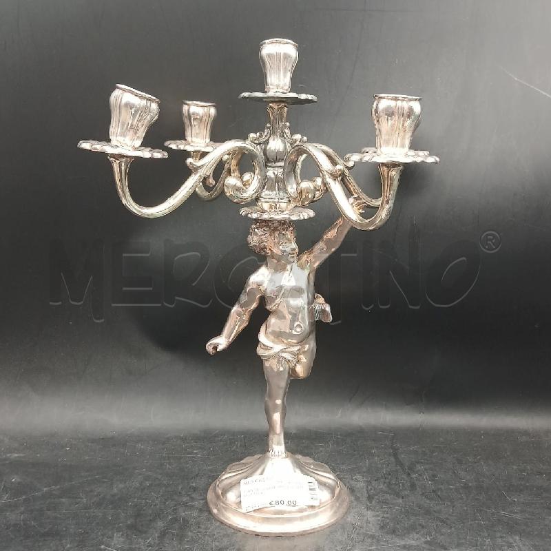 CANDELABRO ARGENTATO PUTTO 5L | Mercatino dell'Usato Roma garbatella 1