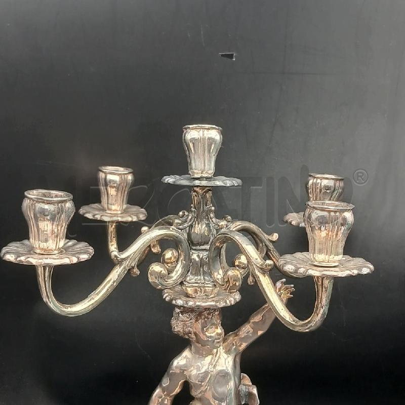 CANDELABRO ARGENTATO PUTTO 5L | Mercatino dell'Usato Roma garbatella 3
