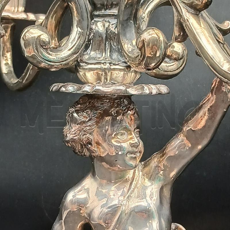 CANDELABRO ARGENTATO PUTTO 5L | Mercatino dell'Usato Roma garbatella 4