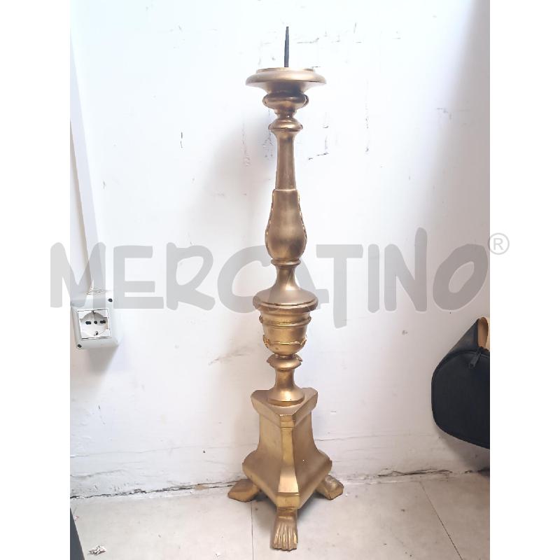 CANDELA LEGNO DORATO ALTO  | Mercatino dell'Usato Roma garbatella 1