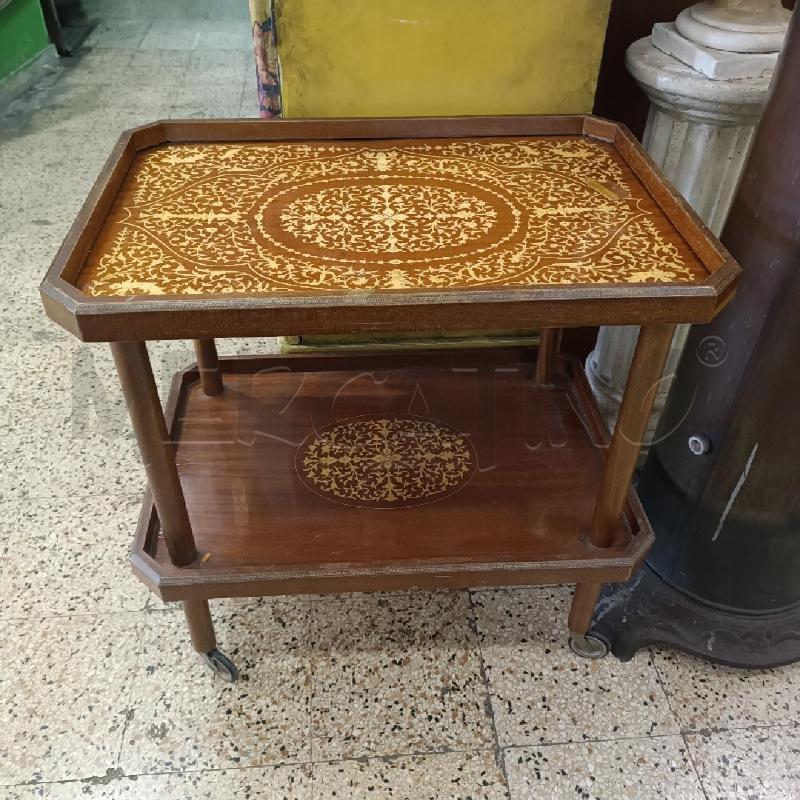 CARRELLO 2 RIPIANI INTARSIATO | Mercatino dell'Usato Roma garbatella 1