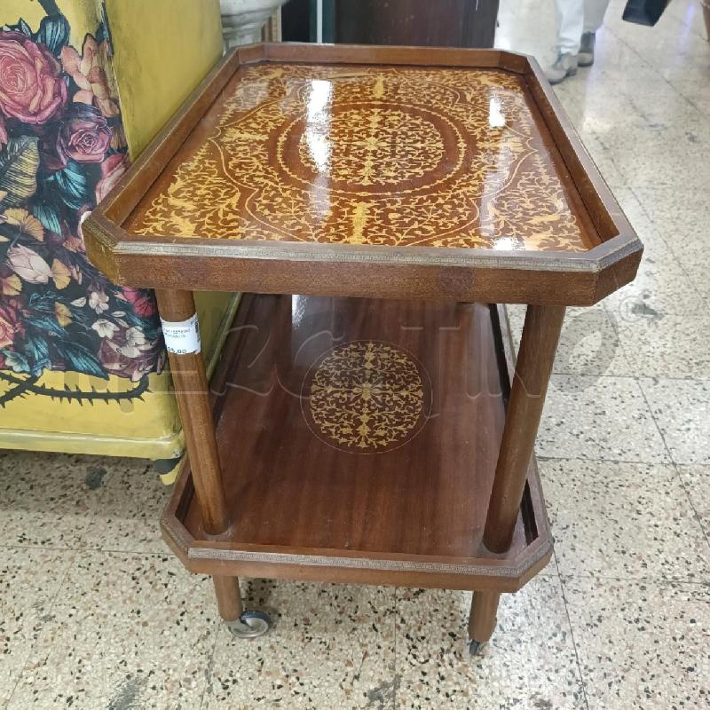 CARRELLO 2 RIPIANI INTARSIATO | Mercatino dell'Usato Roma garbatella 2