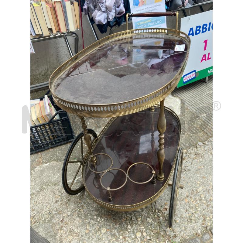 CARRELLO PORTABOTTIGLIE BORDO DORATO | Mercatino dell'Usato Roma garbatella 3
