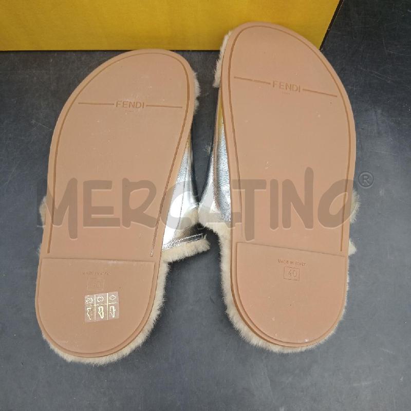 CIABATTE DONNA FENDI ARGENTATE E PELLI | Mercatino dell'Usato Roma garbatella 5