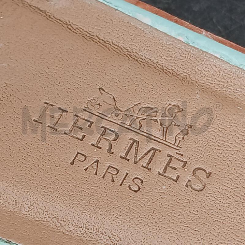 CIABATTE DONNA HERMES FASCIA CELESTE COCCO  | Mercatino dell'Usato Roma garbatella 3