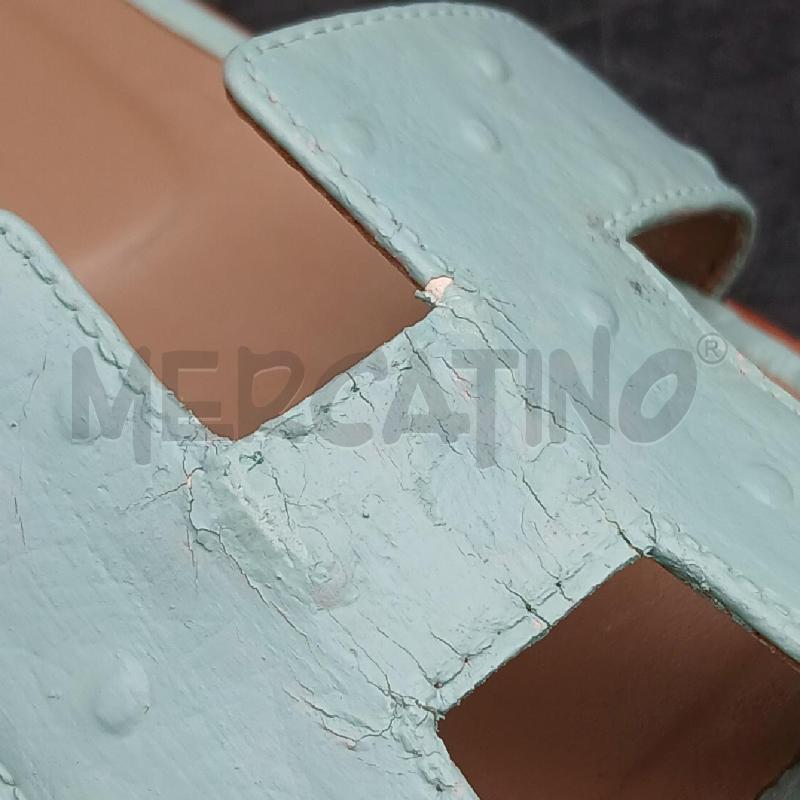 CIABATTE DONNA HERMES FASCIA CELESTE COCCO  | Mercatino dell'Usato Roma garbatella 5