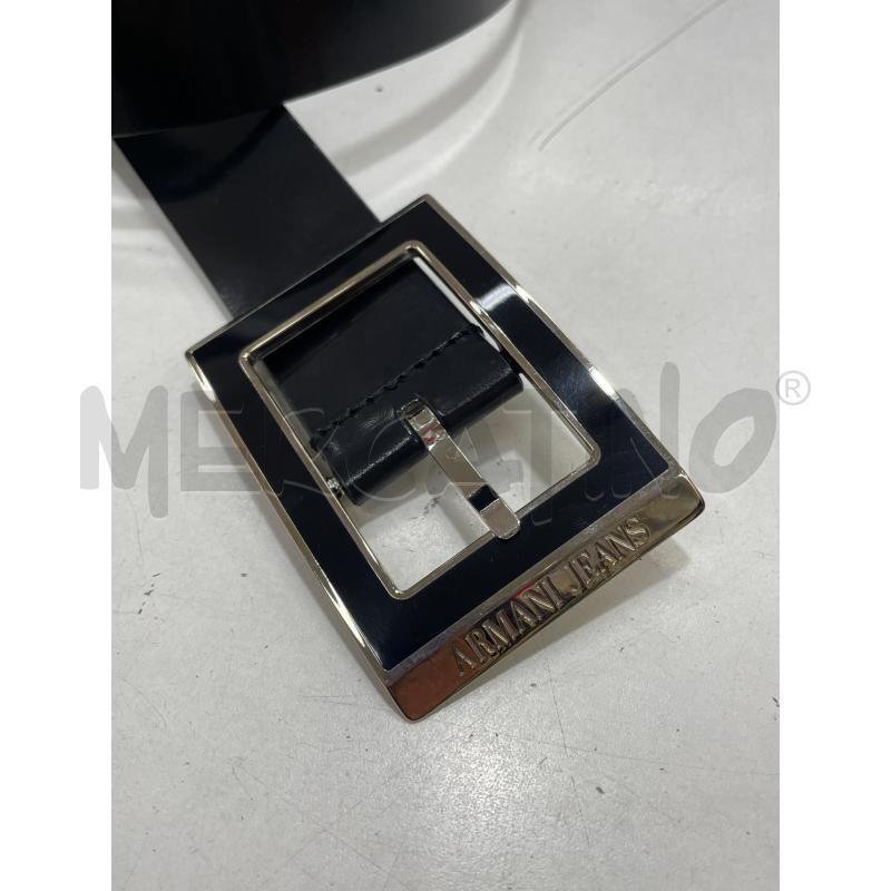 CINTURA DONNA ARMANI JEANS NERO FIBBIA QUADRATO  | Mercatino dell'Usato Roma garbatella 3