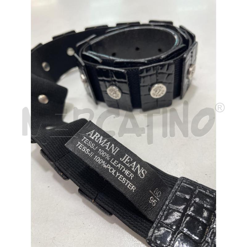 CINTURA DONNA BARRETTE ARMANI JEANS NERO BORCHIE | Mercatino dell'Usato Roma garbatella 3