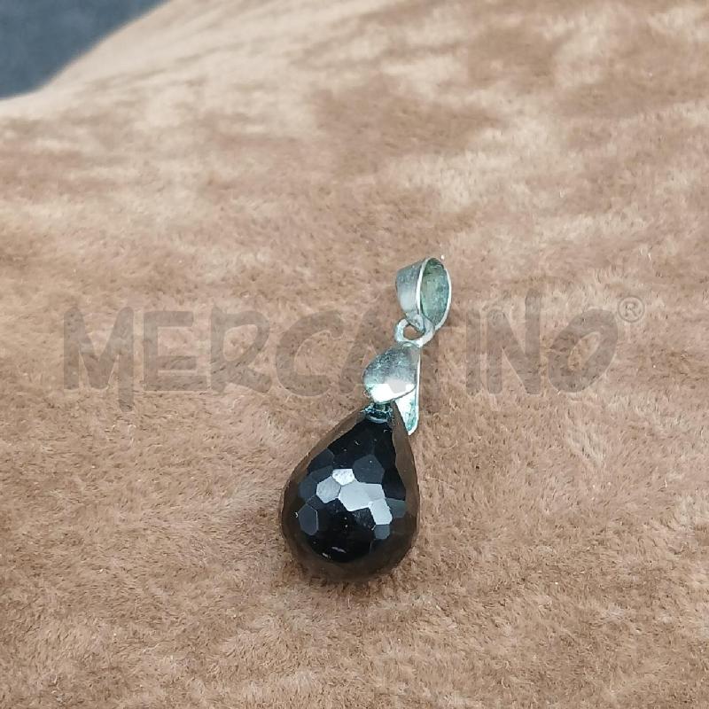 CIONDOLO ARG* PIETRA NERA GOCCIA | Mercatino dell'Usato Roma garbatella 1