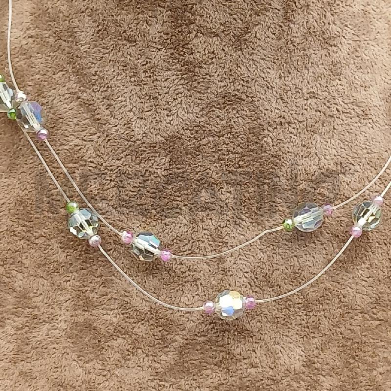 COLLANA 2 FIL DET PIETREV ROSA E VERDE | Mercatino dell'Usato Roma garbatella 2